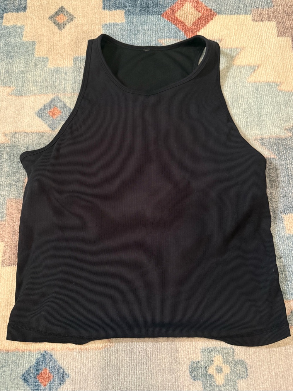 Vuori Black Ribbed Tank Top